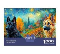 German Shepherd 3-Layer Cardboard 1000 Pc Two Shepherds in Autumn Puzzle, Impossible Hard, Logic Training, Stress Relief & Family Collector Gift 70x50cm/1000pcs