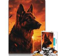 German Shepherd Adult Jigsaw Puzzles 1000,Learning Educational Toys Family Games with Matching Poster And Trivia Sheet (50x75cm)
