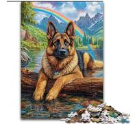 German Shepherd Adult Jigsaws 1000 Pieces Difficult, for Educational Game Challenge Toy Birthday Present, Gifts, Wall Art (50x75cm)