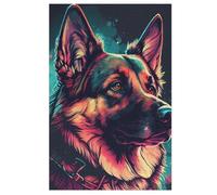 German Shepherd Adults Wooden Jigsaw Puzzle, for Kids Wooden Puzzles Toys Family Game Play,Brain Training 1000 Piece 78×53cm