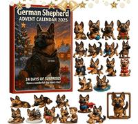 German Shepherd Advent Calendar 2025, 24 Days Christmas Countdown Calendar with Cute Dog Ornaments, 24Pcs 2D Festive Breeds Ornaments, Gift for Dog Lovers & Home Décor