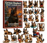 German Shepherd Advent Calendar 2025, 24 Days Christmas Countdown with 24 Cute German Shepherd Ornaments, Shepherd-Themed Christmas Set, Idea for Dog Lovers Pet Parents and Families