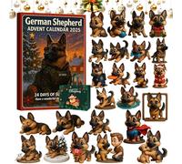 German Shepherd Advent Calendar 2025, Dog Ornament Advent Calendar 2025 with 24 Cute German Shepherd Decorations, Idea for Dog Lovers Pet Parents and Families (1 set)