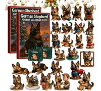 German Shepherd Advent Calendar 2025, Dog Ornament Advent Calendar 2025 with 24 Cute German Shepherd Decorations, Idea for Dog Lovers Pet Parents and Families (2 set)