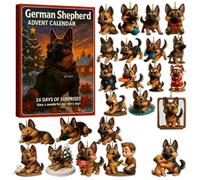 German Shepherd Advent Calendar, 24 Acrylic Christmas Ornaments, A | Dog Gifts, Festive Countdown, Tree Pendants, Backpack Charms, Car Hangings, Puppy Decor, Pet Lovers, Stocking Fillers