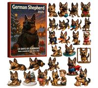 German Shepherd Advent calendars 2025 | 24 Days 2D Acrylic Dog Countdown Calendar Ornaments | For Dog Lovers & Home Décor Family Adults Kids Vacation Holiday