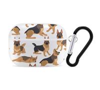 German Shepherd Airpod Pro Case Cover Wireless Earbuds Case Protective Cover with Keychain Compatible with AirPods 1st & 2nd Generation Full Protective, Front LED Visible White