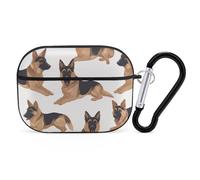 German Shepherd AirPods Pro 2 Case Cover, Shockproof Hard Shell Protective Case for Women Men, Compatible with Airpod Pro Case 2nd/1st Generation with Keychain-Black