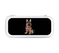 German Shepherd American Flag Carry Case for Switch Carrying Cover Storage Bag Protective Accessories Travel White-Style