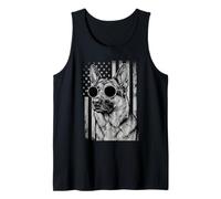 German Shepherd American Flag Patriotic 4th of July USA Tank Top
