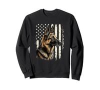 German Shepherd American Flag Patriotic USA Shepherd Lover Sweatshirt
