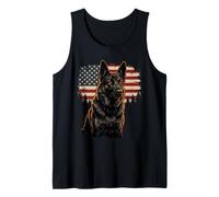 German Shepherd American Flag USA Patriotic 4th of July Tank Top