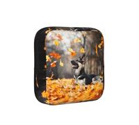 German Shepherd and Falling Leaves, Sanitary Pad Storage Bag, Pad Holder Bag with Zipper, Change Purse