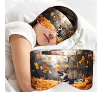 German Shepherd and Falling Leaves, Sleep Mask for Home Travel, Full Eye Covers Light Blocking Eye Mask Sleep Eye and Ear Muffs