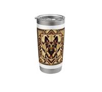 German Shepherd Art Deco Handsome Geometric Stainless Steel Insulated Tumbler