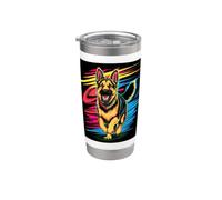 German Shepherd as a Cartoon Design Stainless Steel Insulated Tumbler