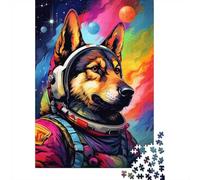 German Shepherd Astronaut-6 Adult Jigsaw Puzzle 1000 Pieces, Animal Theme Gift for Quiet Weekends 52x38cm/1000pcs