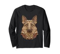 German Shepherd Autumn Leaves Animal Art Fall Aesthetic Dog Long Sleeve T-Shirt