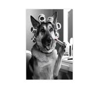 German Shepherd Bathroom Art Canvas Poster Wall Art Decor Print Picture Paintings for Living Room Bedroom Decoration 12x18inch(30x45cm)