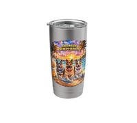 German Shepherd Beach Funny Summer Pup Lover Tropical Sunset Stainless Steel Insulated Tumbler