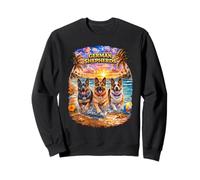 German Shepherd Beach Funny Summer Pup Lover Tropical Sunset Sweatshirt