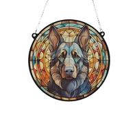 German Shepherd Black Stained Glass Effect Suncatcher Gift for Dog Lovers - 19cm