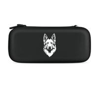 German Shepherd Black & White Carrying Case Compatible with Switch Hard Travel Storage Bag with 15 Game Card Slots