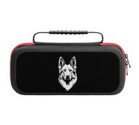 German Shepherd Black & White Carrying Case Compatible with Switch Hard Travel Storage Bag with 20 Game Card Slots