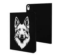 German Shepherd Black & White Funny Tablet Case Compatible with iPad 10代 (10.9in) Personality Protective Cover