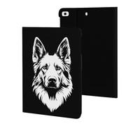 German Shepherd Black & White Funny Tablet Case Compatible with ipad Mini 1/2/3/4/5 (7.9in) Personality Protective Cover
