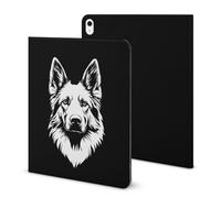 German Shepherd Black & White Funny Tablet Case Compatible with IPAD Pro 2020 （11in）/2020 （10.2in）/2020 AIR 4 （10.9in）/Pro 2021 （11in）/Air4/Air5 （10.9in） Personality Protective Cover with Pen Slot