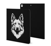 German Shepherd Black & White Funny Tablet Case Compatible with IPAD Pro 2020 （11in）/2020 （10.2in）/2020 AIR 4 （10.9in）/Pro 2021 （11in）/Air4/Air5 （10.9in） Personality Protective Cover with Pen Slot