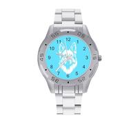 German Shepherd Black & White Men's Wrist Watches Stainless Steel Strap Business Quartz Watch for Daily Wear