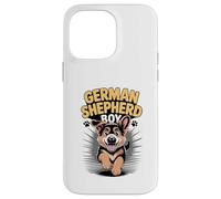 German Shepherd Boy Cute Cartoon Dog Owners Mens Alsatian Case for iPhone 14 Pro Max