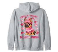 German Shepherd Breaking Hearts Blasting Fart Valentines Day Zip Hoodie