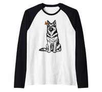 German Shepherd Butterfly Dog Lover Gift Minimalist Vintage Raglan Baseball Tee