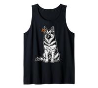 German Shepherd Butterfly Dog Lover Gift Minimalist Vintage Tank Top