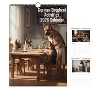 German Shepherd Calendar 2026, 2026 Dog Wall Calendar with Funny Daily Activity Scenes, 12-Month Plan Implementation Table, Suitable for home and office use, adding fun to life (#A)