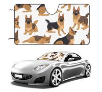 German Shepherd Car Windshield Sun Shade Keep Car Interior Cool 55"x30" Folding Front Window Sun Shade, Heat Shield for SUV, Truck, Blocks UV