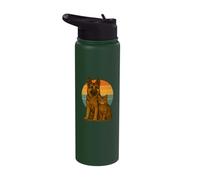 German Shepherd Cat Retro Sunset Pet Best Friends Stainless Steel Insulated Water Bottle