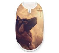German Shepherd Christianity Dog Shirts Patterned Pet Clothes Tank Top Sleeveless T-Shirt for Cats Puppy S