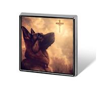German Shepherd Christianity Square Badge Cute Heart Brooch Pins Button Badges for Backpack Jackets Hats Decor