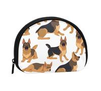 German shepherd Coin Purse for Women Men, Chic Mini Change Pouch with Zipper, Small Coin Bag Shell Handbags Fashion Change Purse Wallets for Keys, Lipstick, and Earphones