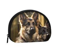 German Shepherd Coin Purse, Mini Wallet for Women Men Gifts Change Bag with Zipper Shell Shaped Small Coin Bag Travel Organizer Change Storage Pouch for Cash, Cards, Keys, Lipstick
