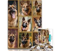 German Shepherd Collage 2000 Pieces Jigsaw Puzzle for Adults& Teens,Help The Brain Exercise Addictive Toys to Cultivate Patience Suitable for Couples 70x100cm