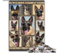 German Shepherd Collage Adult Jigsaw Puzzles 1000, Pattern Assembly Deal As Gifts for The Whole Family Suitable for And 14 (50x75cm)