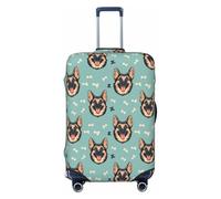 German Shepherd cute Print Travel Luggage Covers, Washable Suitcase Covers Protector for Luggage 18-32 Inch High Elasticity, Black, Small