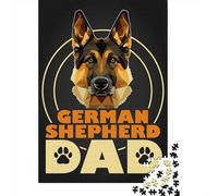 German Shepherd Dad Adult Jigsaw Puzzle 1000 Pieces, Animal Theme Gift for Quiet Weekends 38x26cm/1000pcs