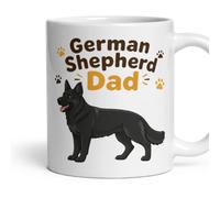 German Shepherd Dad Mug Alsatian Gift for Dog - Funny - All Black | Dishwasher and microwave safe, 11oz ceramic, printed both sides