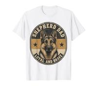 German Shepherd Dad Shirt Dog Lover Value Graphic T-Shirt, Men, White, M